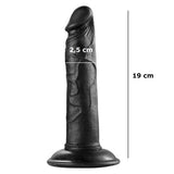 19 cm Realistik Vantuzlu Testissiz Zenci Dildo Penis - BDM019S