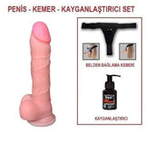 19,5 cm Belden Bağlamalı Realistik Dildo Penis Set - U6009B 19,5 cm Belden Bau011flamalu0131 Realistik Dildo Penis Set - U6009B