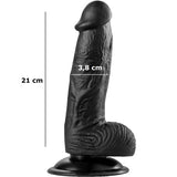 21 cm Belden Bağlamalı Realistik Vantuzlu Zenci Dildo Penis - BDM0156SB