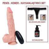 22,5 cm Belden Bağlamalı Gerçekçi Titreşimli Dildo Vibratör Penis - U6005B 22,5 cm Belden Bağlamalı Gerçekçi Titreşimli Dildo Vibratör Penis - U6005B