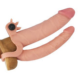2,5 cm Uzatmalı Çiftli İçi Boş Titreşimli 18 cm Çatal Dildo Penis Kılıfı - LV314100 2,5 cm Uzatmalı Çiftli İçi Boş Titreşimli 18 cm Çatal Dildo Penis Kılıfı - LV314100