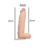 31 cm Belden Bağlamalı Vantuzlu Realistik Penis Anal Vajinal Dildo - PX048B