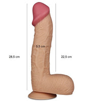 28,5 cm Ger&ccedil;ek&ccedil;i Uzun &amp; Kalu0131n Dildo Penis - King Sized - LV2207
