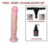 24 cm Belden Bağlamalı Realistik Testissiz Dildo Penis Set - U6035B 24 cm Belden Bağlamalı Realistik Testissiz Dildo Penis Set - U6035B