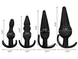 4 Parça Anal Plug Seti - Siyah - BDM122 4 Parça Anal Plug Seti - Siyah - BDM122