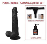 19 cm Belden Bağlamalı Realistik Dildo Zenci Penis Set - U6101B 19 cm Belden Bağlamalı Realistik Dildo Zenci Penis Set - U6101B