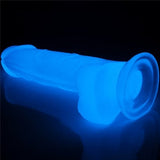 Gece Parlayan Fosforlu Belden Bağlamalı 19 cm Realistik Vantuzlu Şeffaf Dildo Penis - LV319020B