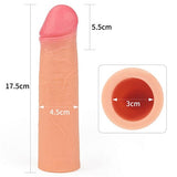 Nature Extender 5,5 cm Dolgulu Premium Ten Rengi Silikon Penis Kılıfı - LV4213F Nature Extender 5,5 cm Dolgulu Premium Ten Rengi Silikon Penis Kılıfı - LV4213F
