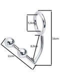 Çelik Penis Halkalı Anal Plug Çift Boğumlu - SM438 Çelik Penis Halkalı Anal Plug Çift Boğumlu - SM438