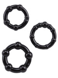 Stay Hard 3'lü Penis Halka Setiı Siyah - 901301 Stay Hard 3'lü Penis Halka Setiı Siyah - 901301