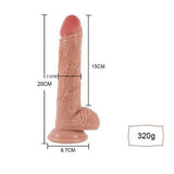 USB Manyetik Şarjlı 20 cm İleri Geri Hareketli Titreşimli Dildo - BDM1311 USB Manyetik u015earjlu0131 20 cm u0130leri Geri Hareketli Titreu015fimli Dildo - BDM1311