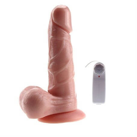 19 cm Kumandalı Gerçekçi Titreşimli Dildo Vibratör Penis - CA-BDM0162