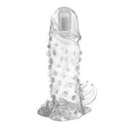 13,5 cm Klitoral Uyarıcılı Titreşimli Şeffaf Penis Kılıfı - B1118