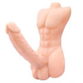Kendinden Kayganlaştırıcılı Realistik Yarım Erkek Vücutlu Penis 19 cm - BDM8107