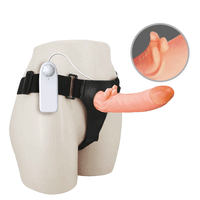 8 cm Dolgulu İçi Boş Titreşimli Belden Bağlamalı Vajina Girişli Protez Kumandalı Vibratör - BDM0158