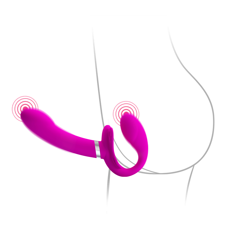 USb Şarjlı Çift Taraflı Strapon Teknolojik G-Spot Vajinal Vibratör - BDM2206