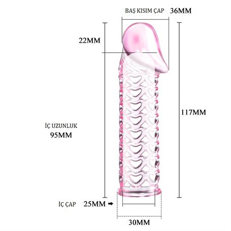 11,5 cm Silikon Şeffaf Penis Kılıfı - B1114