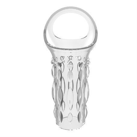 11,5 cm Silikon Şeffaf Tırtıklı Penis Kılıfı - BDM9452