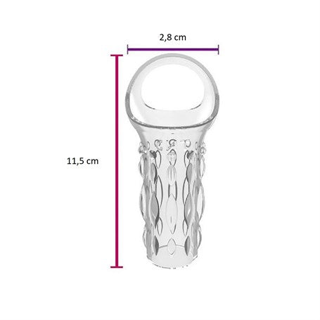 11,5 cm Silikon Şeffaf Tırtıklı Penis Kılıfı - BDM9452
