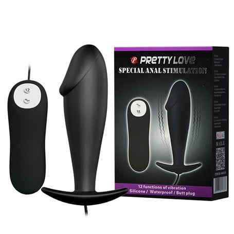 12 Fonksiyon Kumandalı 10 cm Titreşimli Anal Plug - B1260