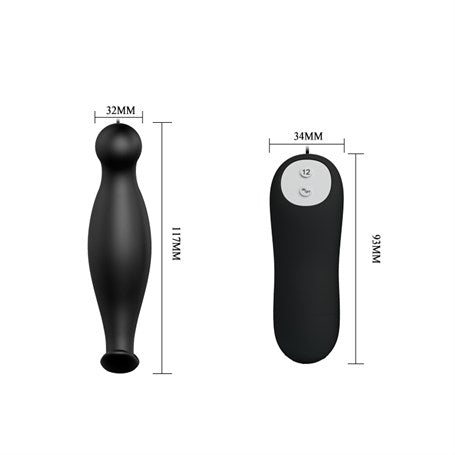 12 Fonksiyon Kumandalı 11,7 cm Titreşimli Anal Plug - B1261