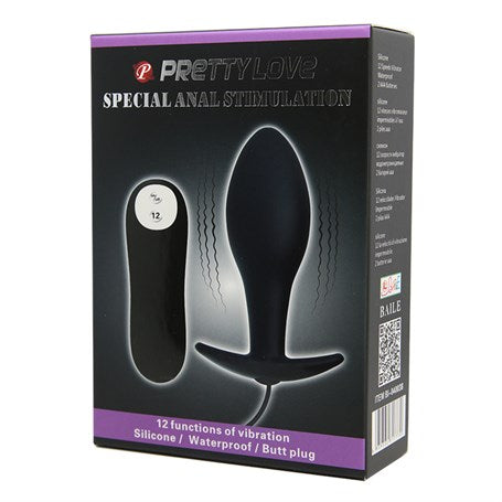 12 Fonksiyon Kumandalı 8,5 cm Titreşimli Anal Plug - B1262