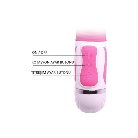 12 Fonksiyonlu & 4 Rotasyon Özellikli Oynar Başlı Teknolojik Vibratör - Antoine - BDM6309