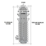 %25 İndirim – 12,8 cm Klitoris Uyarıcılı Tırtıklı Penis Kılıfı - CA-B1001