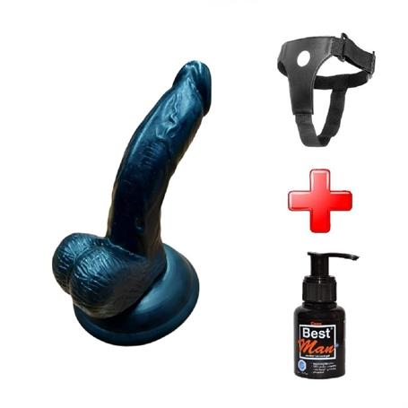 13 cm Belden Bağlamalı Realistik Zenci Dildo Penis - PX033SB