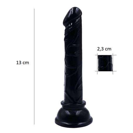 13 cm Belden Bağlamalı Testissiz Vantuzlu Realistik Zenci Penis Anal Vajinal Dildo - PX081SB
