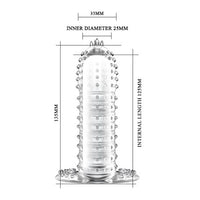 13 cm Kabartmalı Güçlü Uyarıcı Dildo Uzatmalı Penis Kılıfı - U8206