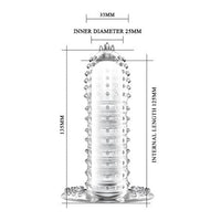 13 cm Kabartmalı Güçlü Uyarıcı Dildo Uzatmalı Penis Kılıfı - CA-U8206