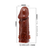 13 cm Klitoral Uyarıcılı Tırtıklı Penis Kılıfı - B1250