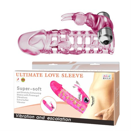 13 cm Klitoris Uyarıcılı Titreşimli Penis Kılıfı - B1251