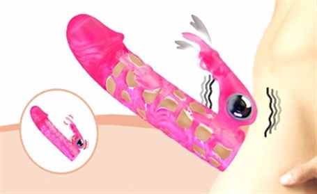 13 cm Klitoris Uyarıcılı Titreşimli Penis Kılıfı - B1251