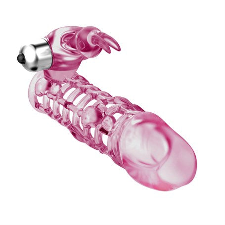 13 cm Klitoris Uyarıcılı Titreşimli Penis Kılıfı - B1251