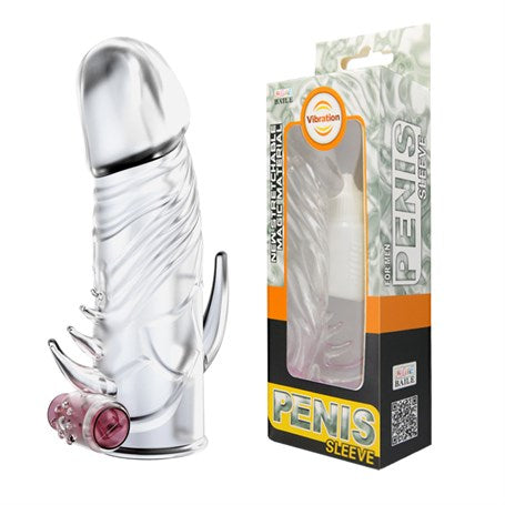 13 cm Titreşimli Klitoris Uyarıcılı Penis Kılıfı - B1093