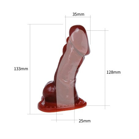 13,3 cm Ultra Realistik Titreşimli Kahverengi Dildo Penis Kılıfı - B1109