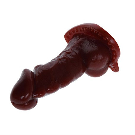 13,3 cm Ultra Realistik Titreşimli Kahverengi Dildo Penis Kılıfı - B1109