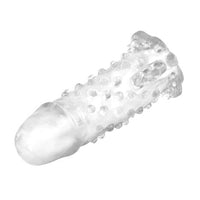 13,5 cm Klitoral Uyarıcılı Tırtıklı Penis Kılıfı - B1117
