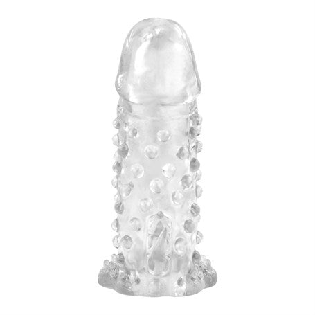 13,5 cm Klitoral Uyarıcılı Tırtıklı Penis Kılıfı - B1117