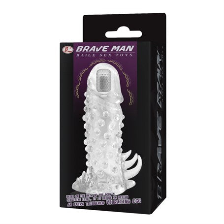 13,5 cm Klitoral Uyarıcılı Titreşimli Şeffaf Penis Kılıfı - B1118