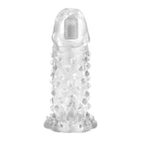 13,5 cm Klitoral Uyarıcılı Titreşimli Şeffaf Penis Kılıfı - B1118