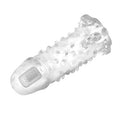 13,5 cm Klitoral Uyarıcılı Titreşimli Şeffaf Penis Kılıfı - B1118