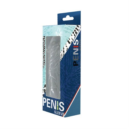 14 cm Damarlı Uzatmalı Şeffaf Silikon Penis Kılıfı - B1003