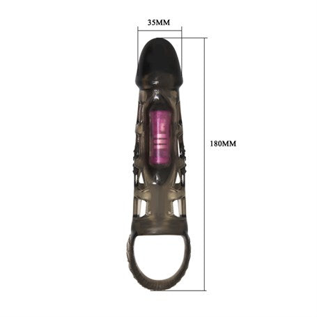 14 cm Titreşimli Şeffaf Penis Kılıfı - B1187
