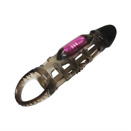 14 cm Titreşimli Şeffaf Penis Kılıfı - B1187