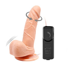 15 cm Gerçekçi Titreşimli 360° Oynar Başlı Dildo Vibratör Penis - BDM8055