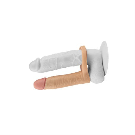 15 cm Realistik Titreşimli Anal Dildo & Penis Halkası - LV1131