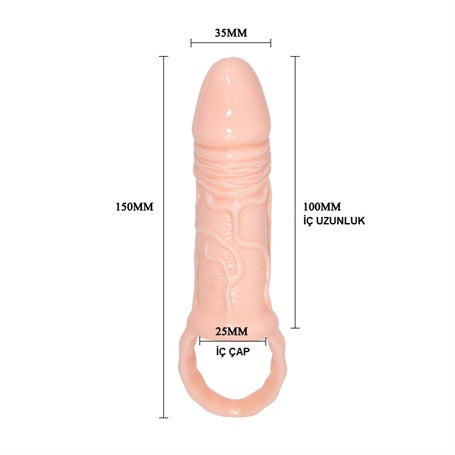 15 cm Yumuşak Silikon Penis Kılıfı - B1189